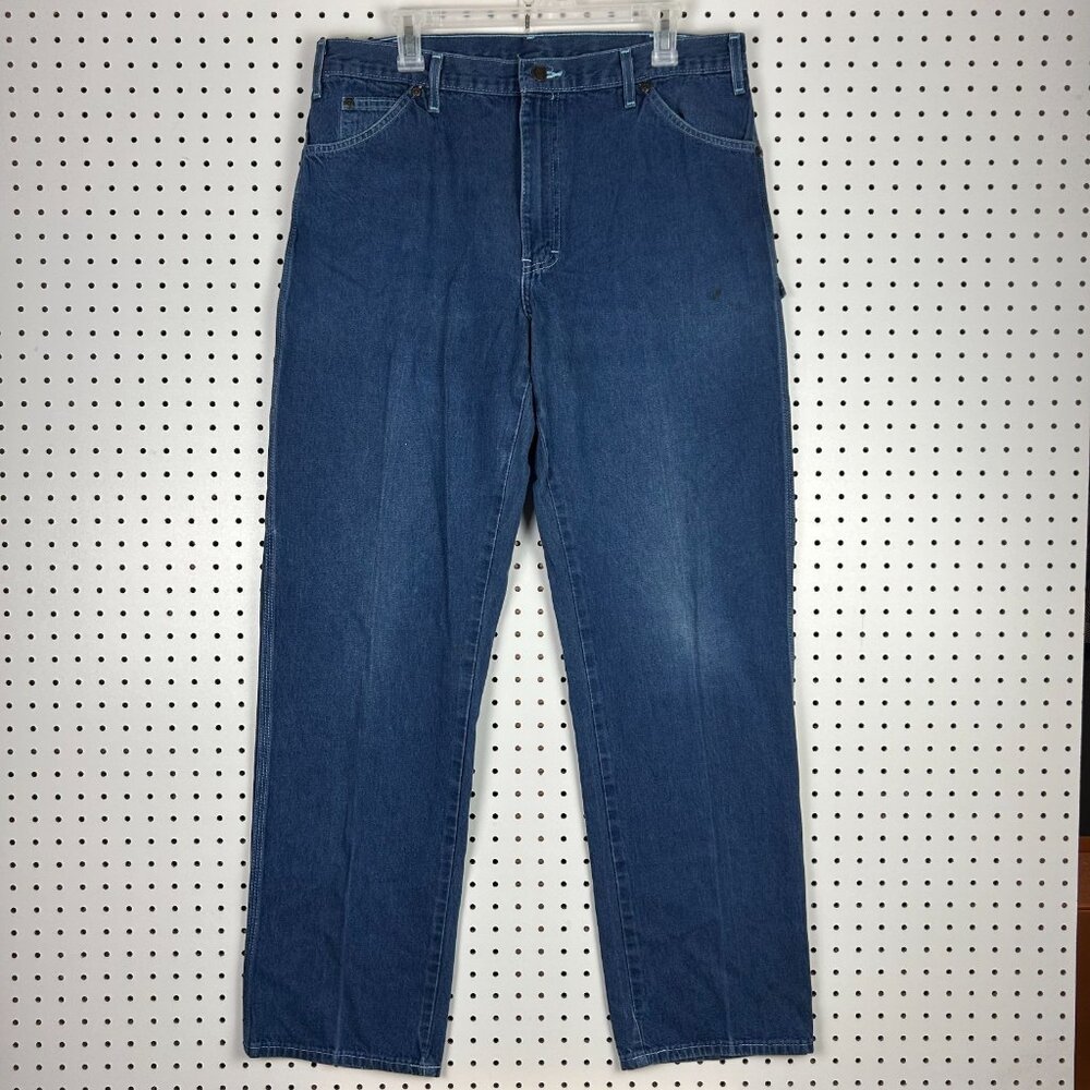 Dickies Carpenter Pants Jeans Size 36x34 Work Wear Blue Hammer Y2K 90s Skate - Picture 4 of 8